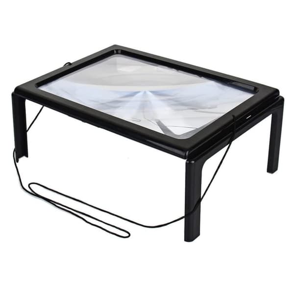 Fuld side læseforstørrelsesglas LED-lys Gaveforstørrelsesglas fuld side stereo foldbart stativforstørrelsesglas