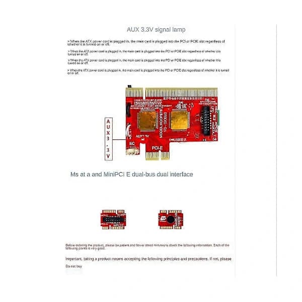 V8 Multifunktionelt Diagnostikkort til Bærbar og Stationær Computer Universal Post Debug Understøtter PCI, PCI-E, Mini