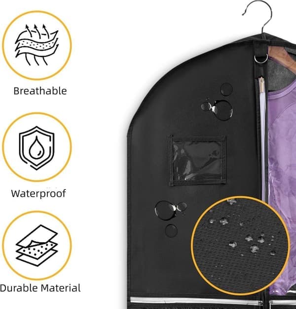 Garment Bag 110x60 cm with 5 Pockets Foldable Suit Protector Garment Cover/Garment Bag/Garment Storage