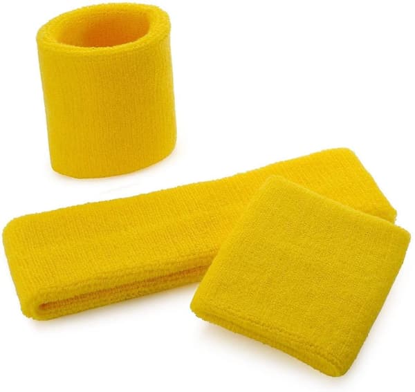 Sports Bomuld Svedabsorberende Armbånd (gul)