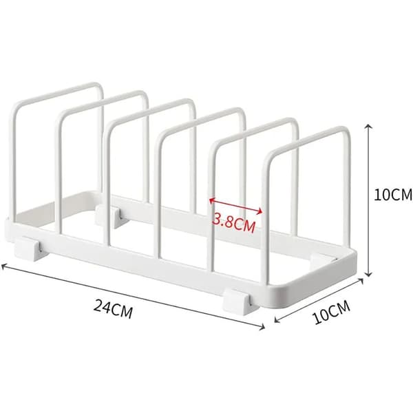 Plate Organizer, Dish Rack, Plate Rack, Plate Shelf Organizer, Cutting Board Storage for Kitchen Counter Cabinet (White, 2 Pieces)