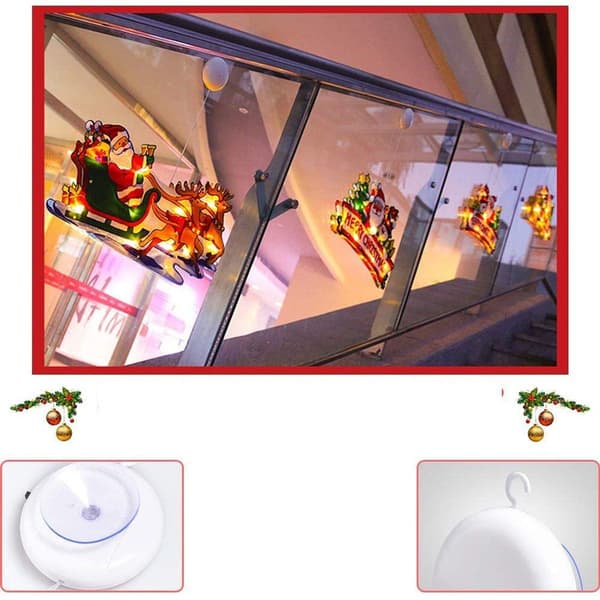 Christmas Decoration Illuminated Window, Double-Sided Silhouette Light with KLB