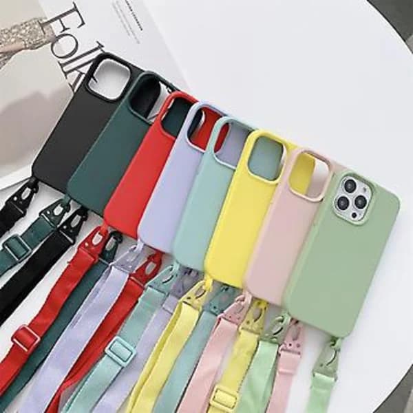Silicone Case with Wide Necklace for iPhone 12 / 12 Pro (Sky Blue)[CO]