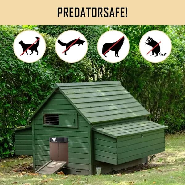 Automatic Chicken Coop Door Solar Powered Opener With Light Sensor Full Aluminum Waterproof For Chickens Ducks Geese