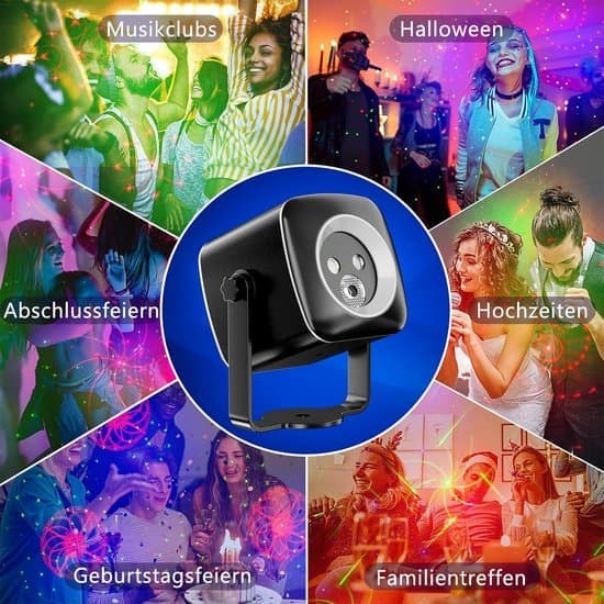 Mood Light - Disco Ball - Music-Controlled Disco Lamp - Party Laser - Children - Party Lighting - 60 Different Patterns, Strobe Effect Party Lights (Ho)
