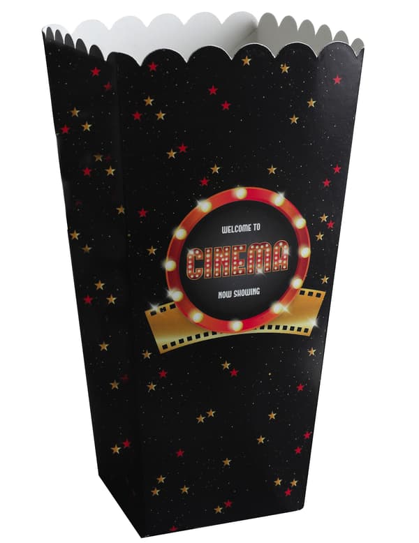 8 Popcorn Cones Cardboard Hollywood 6 x 17 cm