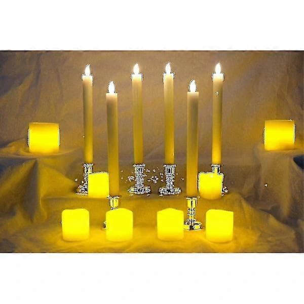 6-pack Battery Operated LED Candles with Remote Control and Timer, Real Wax Flickering Warm White
