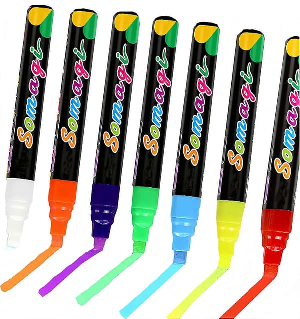 Highlighters, 8 Colors, Luminous Marker, Special Marker, Flat, Erasable, Liquid Chalk Marker, Office Marker