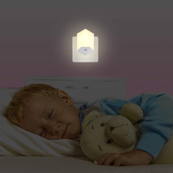 2-pakning LED-nattlys for barn med skumringssensor, automatisk PÅ/AV