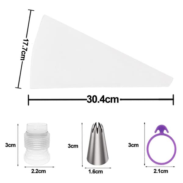 Cake Decorating Supplies for Baking with Reusable White Pastry Bag KLB