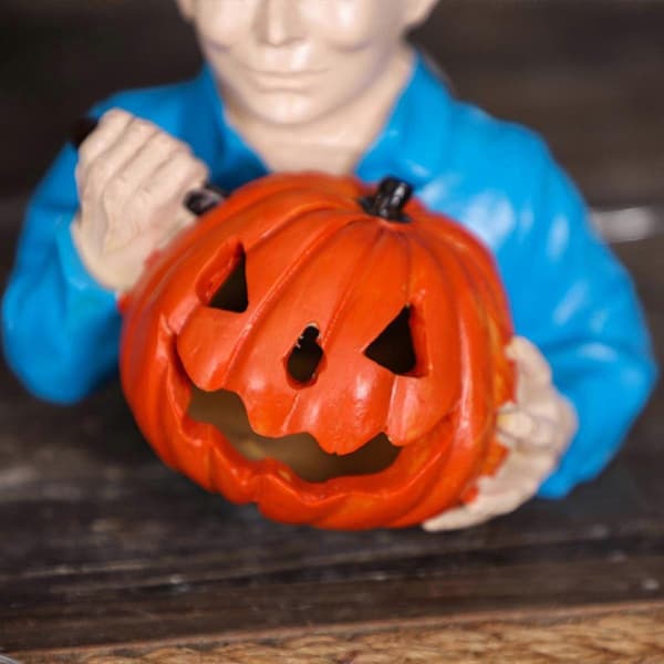 Michael Myers Statue med Græskar Harpiksfigur til Stue Hjem Indendørs
