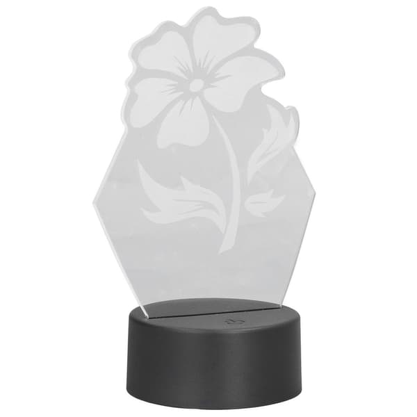 3D natlampe, 7 farver, touch-kontrol, 3D levende blomsterform KLB