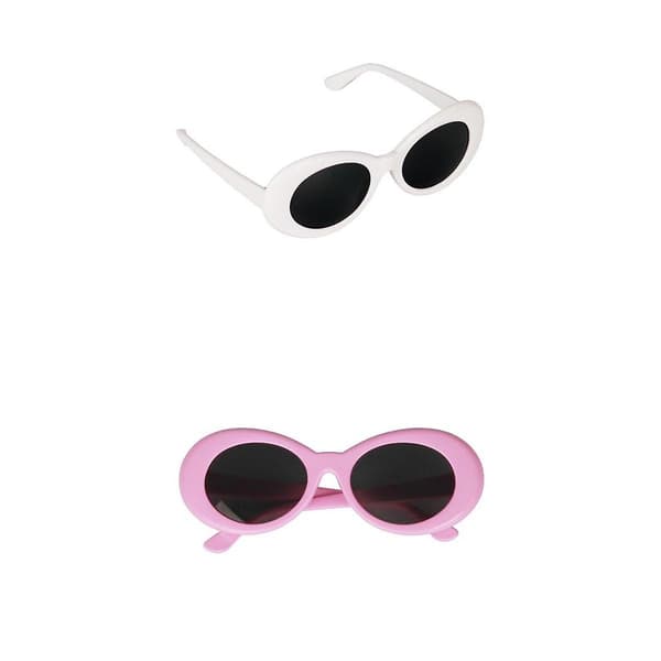 Retro Clout Goggles Solglasögon Oval Bold Mod Tjocka Ramar Solglasögon Pack Om 2