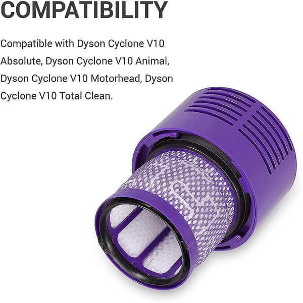 Dyson V10 Filter Kompatibel Cyclone Animal Absolute Total Støvsuger