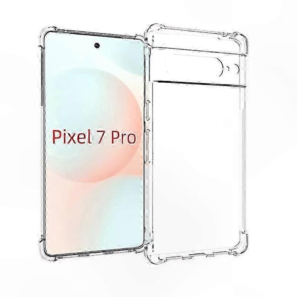 Stötsäkert halkfritt förstärkt TPU-fodral för Pixel 7 Pro Transparent Transparent