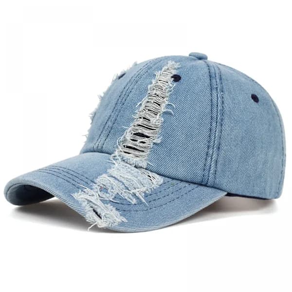 Unisex slitt denimcaps Truckercaps Justerbar Blå