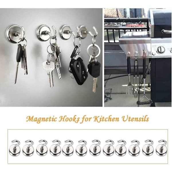 12 magnetkroker, supersterke magneter, egnet for tak.