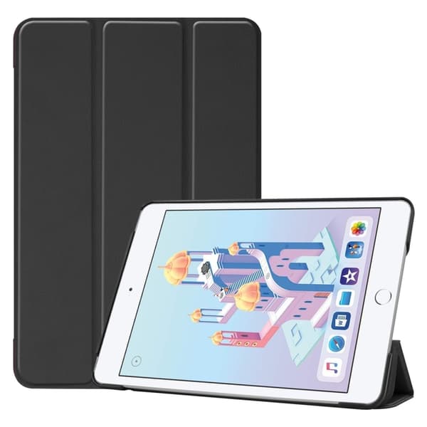 iPad Mini 4 Mini 5 Cover med Stativ, Beskyttende PU-lædercover til Arbejde og Videoafspilning, Sort
