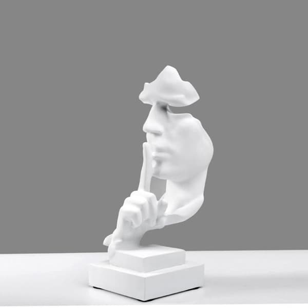 Silence is Golden Abstract Resin Figurine (White)