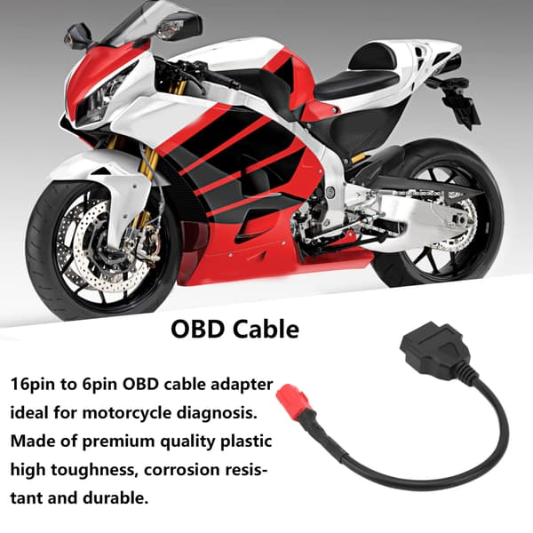 Professional OBD Cable Connector 16Pin to 6Pin Diagnostic Scanner Adapter for Motorcycle