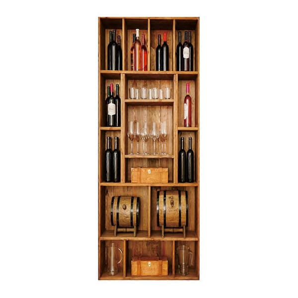 for Creative 3D Door Sticker Wine Cabinet Wallpaper Self-Adhesive Mural Pos