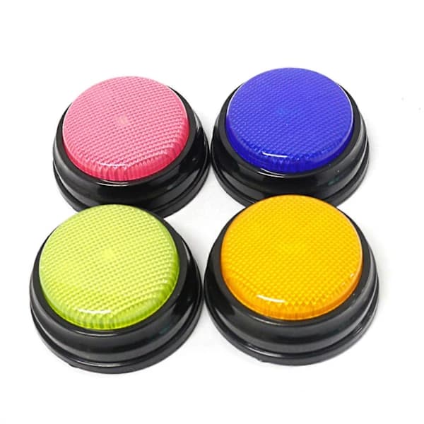 Recordable Talking Button with LED Function Learning Resources Buzzers Pink