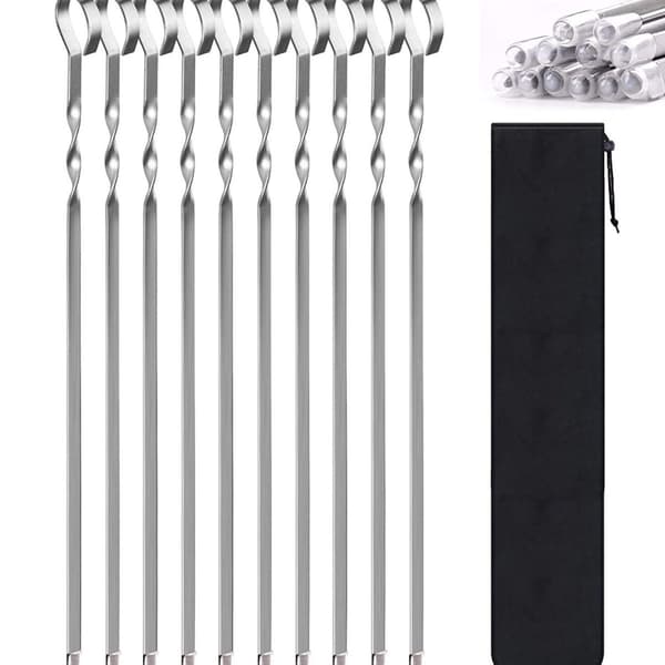 10 metalligrillausvarrasta 36 cm (14 tuumaa)