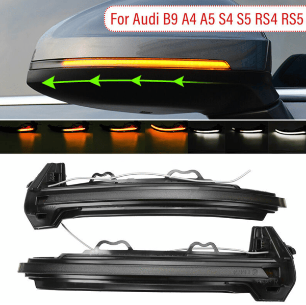 For Audi A4 S4 A5 S5 RS4 RS5 Vannlys LED A4/S4 B9 2016-2019 Unik Gul 2 Stykker