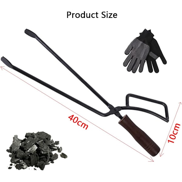 Vedklämma - 40 cm Kraftiga Eldstadstillbehör