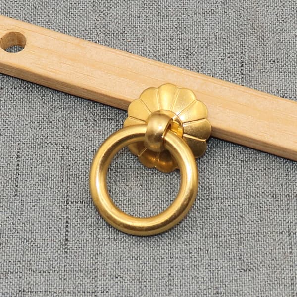 2 stk Vintage Kommode Skuff Skap Ring Håndtak Messing Hea