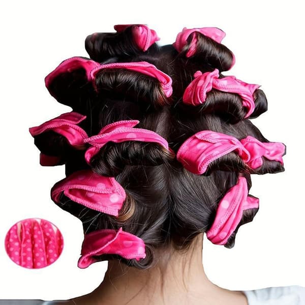 Fleksible Bløde Varmeløse Hårruller 10 stk./sæt Sovende Hårruller Naturlige Krøller Sovende DIY Svampe Hårstylingværktøjer Pink 10 stk. Pink 10pcs