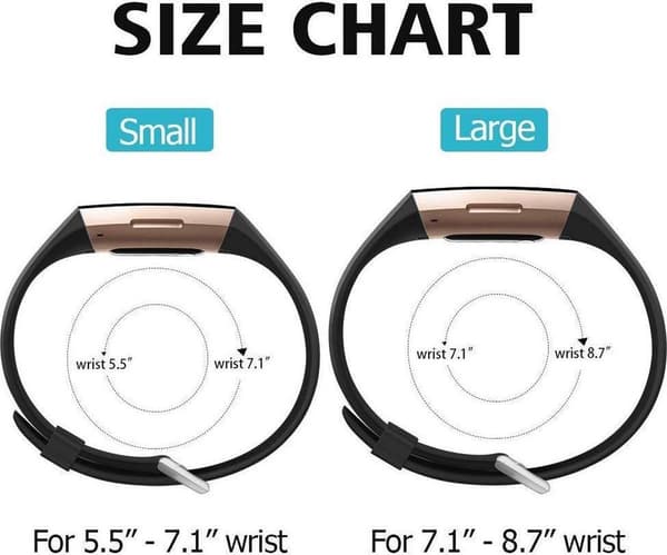 Fitbit Charge 3 & 4 Sport Waffle-rem - Sort - SM - Urrem/Armbånd