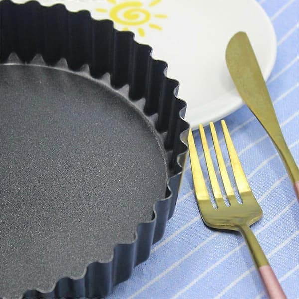 Quiche Pan Tart Pan 9 Inch Pie Pan Non-stick Extra Deep Fluted Tart Pan, Black