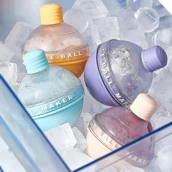 4-pack isbollsform, isform för whiskey, isbitsbricka i silikon, sfärisk isform för whiskey och cocktails