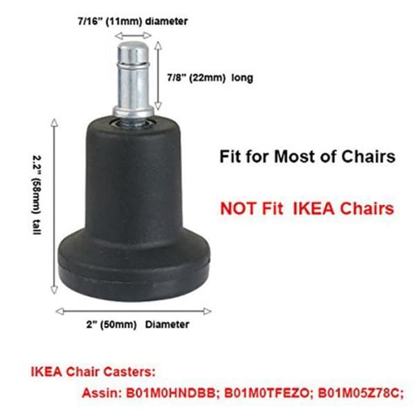 High Profile Bell Glide Replacement for Office Chair Without Wheels and Bar Stool, Fixed Stationary Caster
