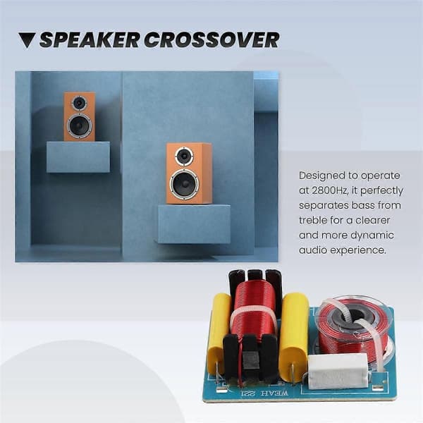 120W 2-vejs Audio Frekvensdeler DIY Bashøjttaler Subwoofer Crossover Tilbehør 2800Hz