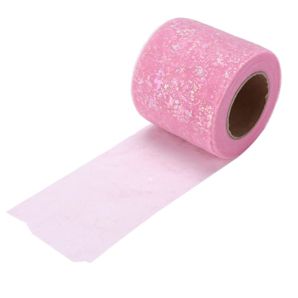 Tyullstoff DIY Håndverk Slitestyrke Symfoni Polyester Lett Bærbare Tyullruller 6cm Lys Rosa