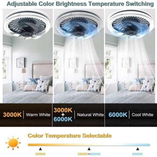 Ceiling Fan Dimmable Ceiling Light Silent Fan Lamp, with Remote Control