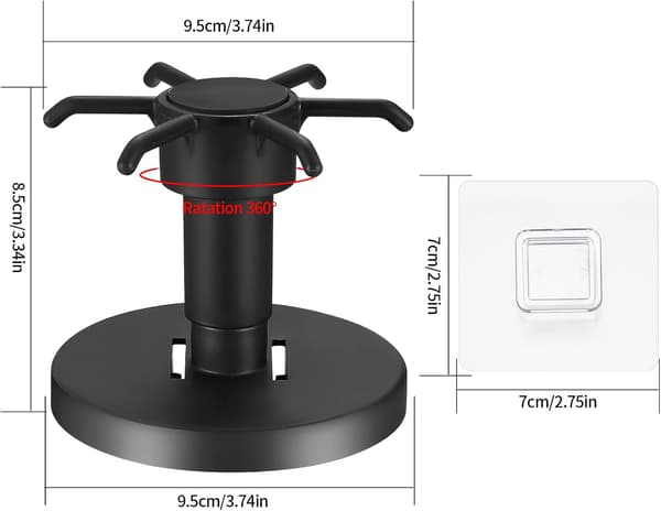 2-pack 360° Roterande Köksredskapshållare, Ingen Borrning Krävs