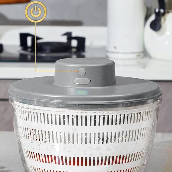 4000 ml Automatic Cordless USB Salad Spinner, Automatic Fruit and Vegetable Dehydrator, Serving Bowl, Quick Drying, Kitchen Utensil
