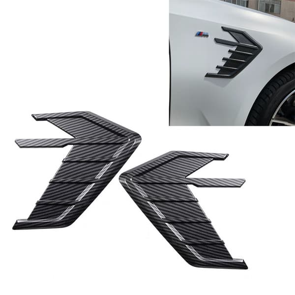 2 st Universal Kolfiber Bil Exteriör Sida Fender Vent Air