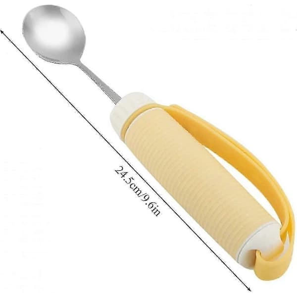 Adaptive Spoon for Parkinson's & Arthritis, Elderly Cutlery with Rotating Ergonomic Handle, Stainless Steel