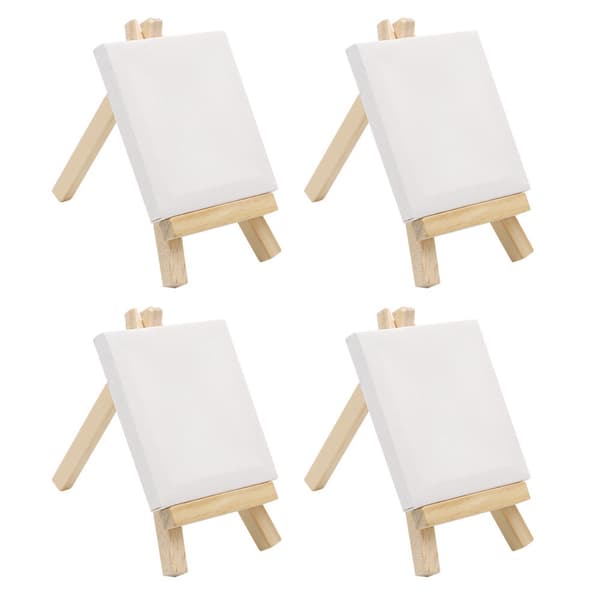 Mini Staffli Set i Trä med Canvas för Konst Målning Ritning Hantverk Bröllop Heminredning
