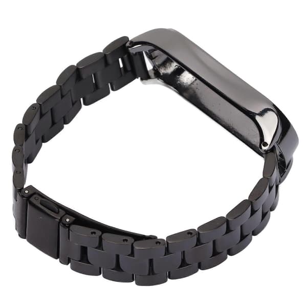 Smartwatch Armbånd Rustfrit Stål Anti-tabt med Dobbelt Lås Foldespænde til Mi Band 6 Sort
