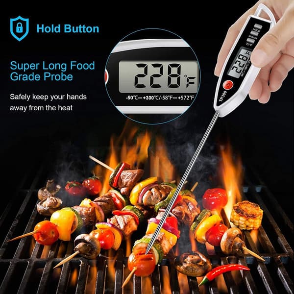 Digital Water Thermometer for Liquids, Light, Instant Reading with White