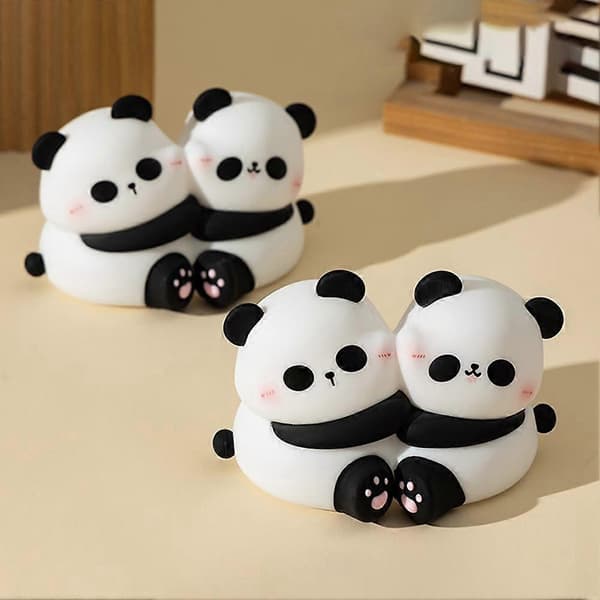 Kram Panda Natlampe LED Klaplampe USB-opladning og Plug-in Dobbelt Formål