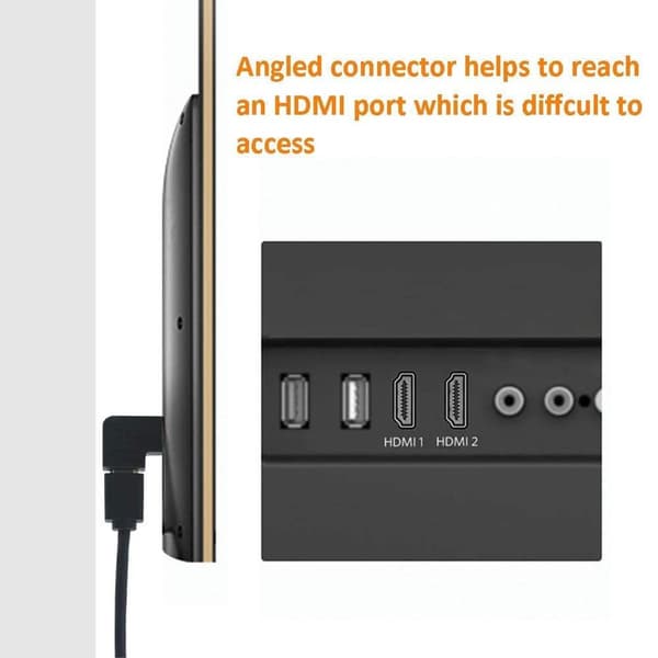 VCE 2-pack HDMI Angle Adapter 4K HDMI Angle Connector 90 Degree Right Angle