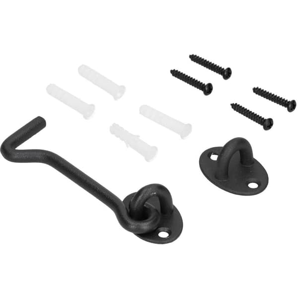 Låsesæt i rustfrit stål til stalddøre, sort skydedørslås, hardware