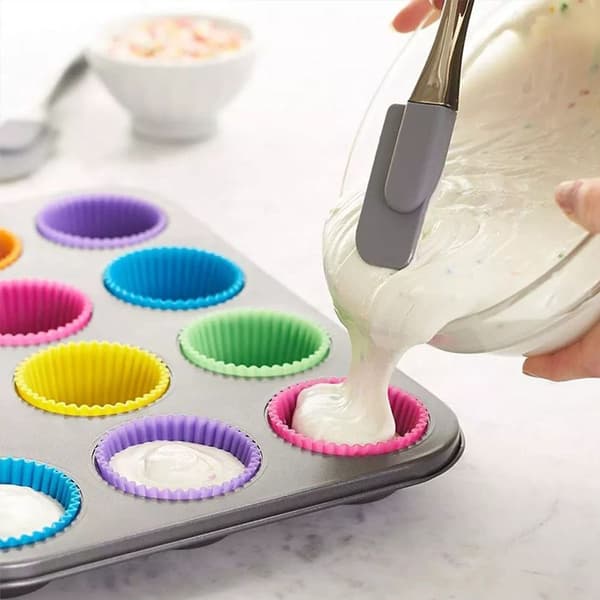 Silikon Mini Cupcake-holder Mini Cupcake-former Bakverk Grønn KLB