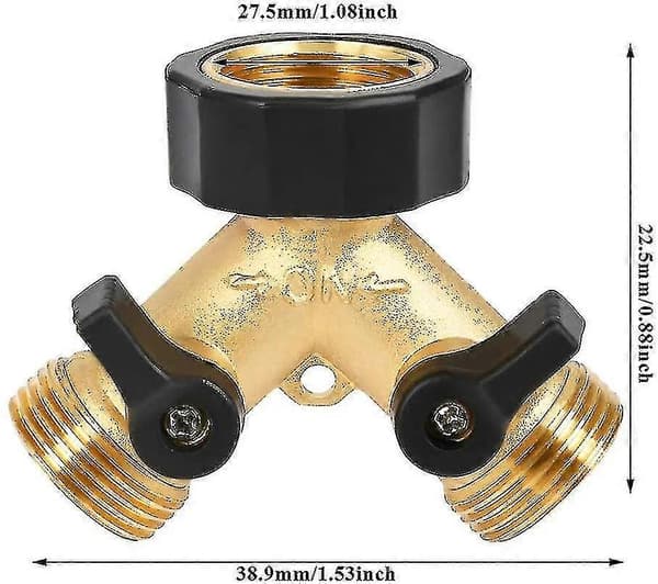 2-vejs splitter 3/4 tomme Y-splitter til vandhane lavet af messing
